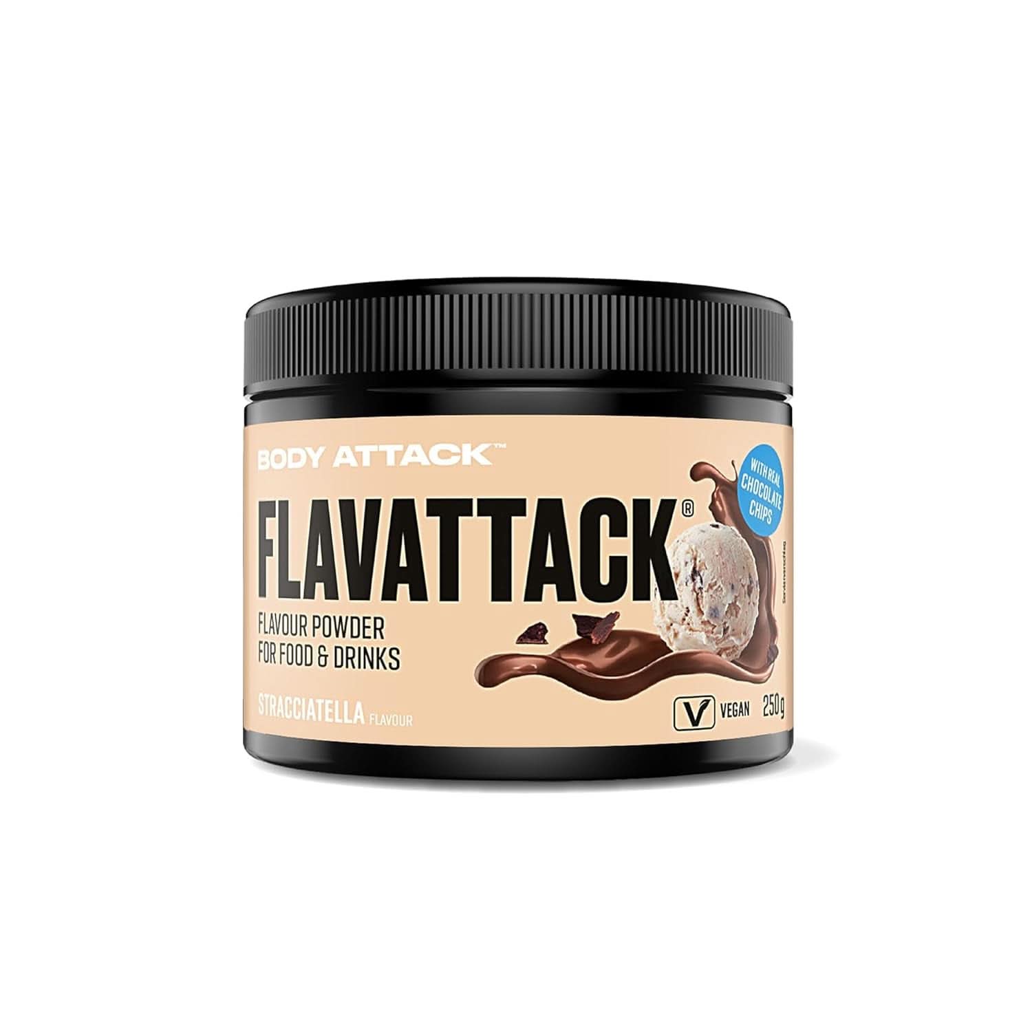 Body Attack Flavattack®, Double Choc Brownie, 250 g / 83 porcje Aromaty Naty Shop 250 gramów Stracciatella