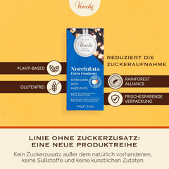 Venchi - Opakowanie 6 batonów ciemnej czekolady z orzechami laskowymi, 600g - Bez dodatku cukru - Bez sztucznych słodzików - Bezglutenowe - Wegańskie - Pomysł na prezent