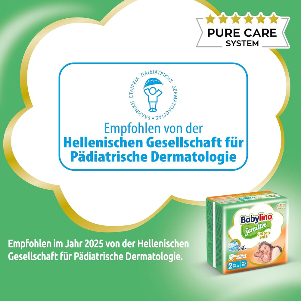 Pieluchy dla wrażliwych dzieci, rozmiar 2, mini (3-6 kg), 192 pieluszki