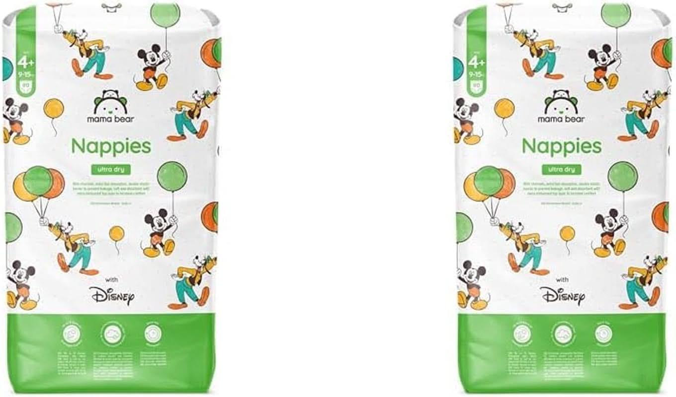 Pieluchy Mama Bear Disney Ultra Dry rozmiar 4 (8-14 kg), białe, 84 sztuki (1 opakowanie)