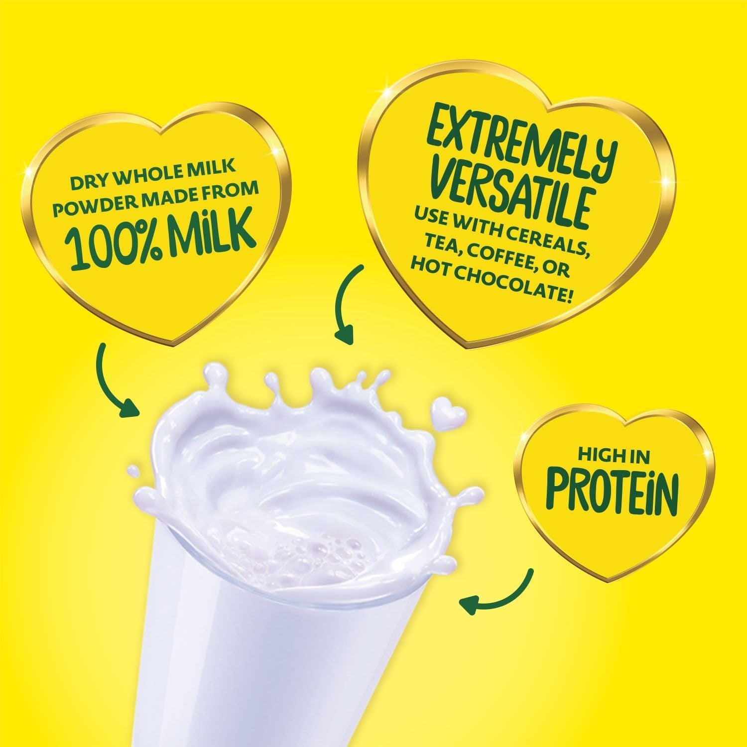Instant Vollmilchpulver, Ersatz für frische Milch, für Tee und Kaffee, 1,8 kg Dose