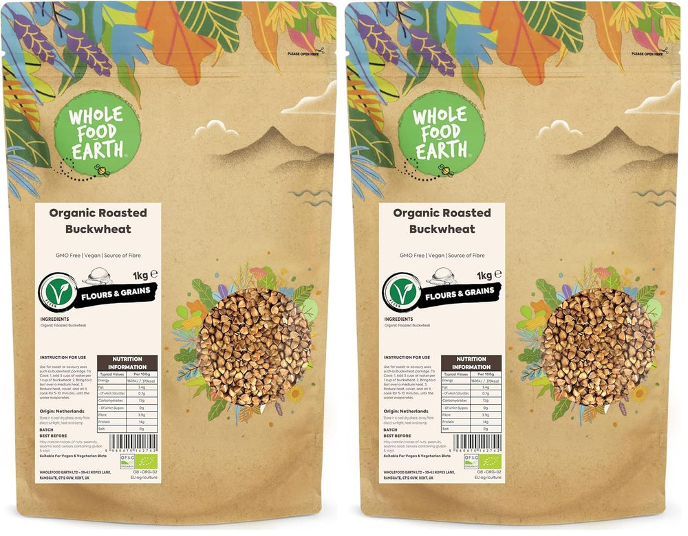 Wholefood Ziemia ekologiczna prażona kasza gryczana, 1 kg