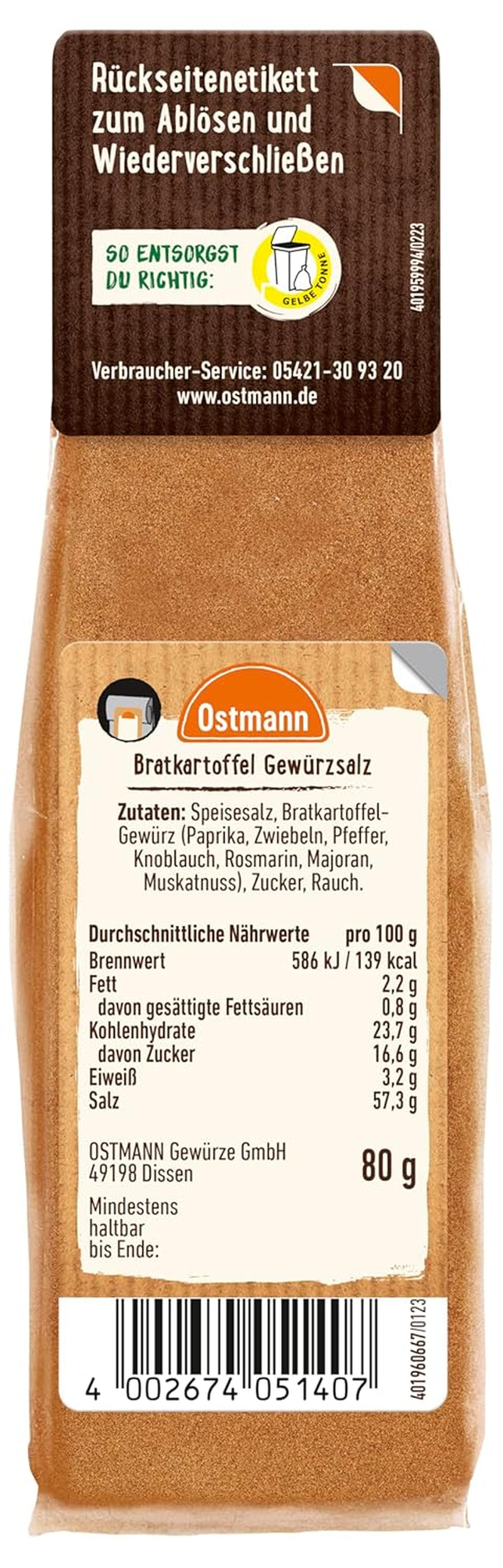 Ostmann Bratkartoffel Gewürzsalz, 80 g 805140