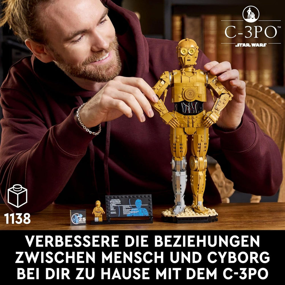LEGO Star Wars C-3PO B, droid do zbudowania, model do kolekcjonowania, budowania i wystawiania, nostalgiczny pomysł na prezent dla dorosłych i fanów, przedmiot kolekcjonerski, zestaw fantasy 75398 Zestawy do budowania Kup w sklepie LEGO