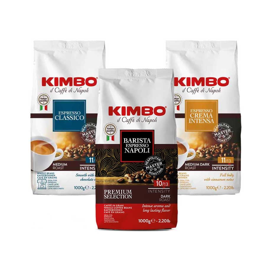 Set de mostre pentru boabe de cafea: Classico, Espresso Napoli și Crema Intensa 1 kg x 3