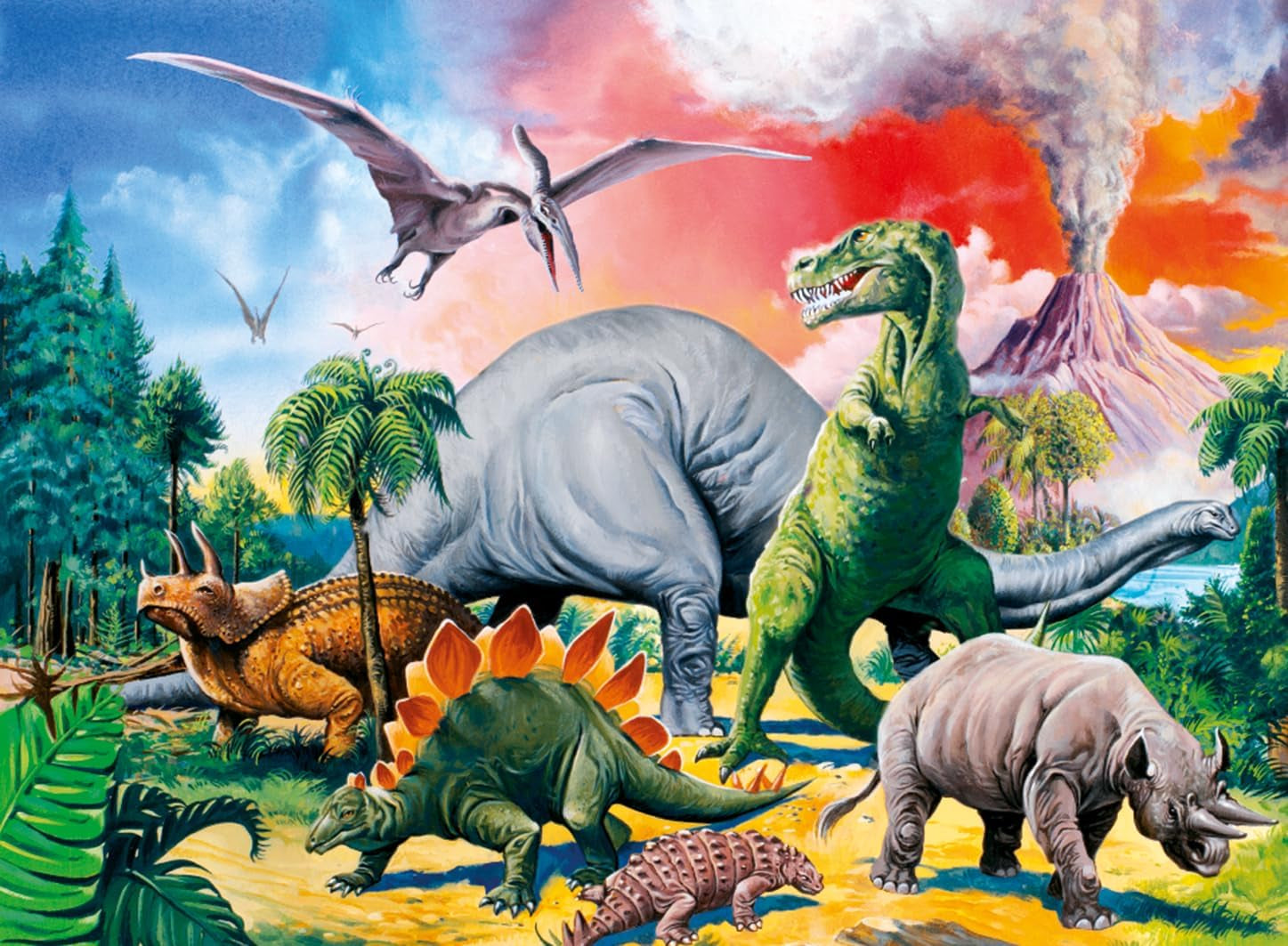Puzzle dla dzieci Ravensburger - 10957 Wśród dinozaurów - Puzzle Dino dla dzieci od 6 lat, zawierające 100 elementów w formacie XXL Puzzle Naty Shop