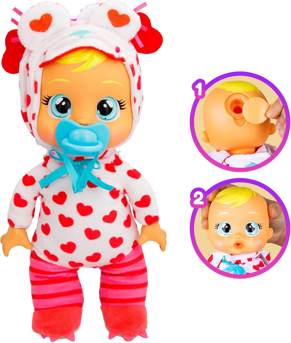 Cry Babies Tiny Cuddles Monster Momo, Plüsch-Baby-Puppe, Tiny Cuddles z spersonalizowaną piżamą Monsters, dla każdego dziecka w wieku od 18 lat do roku 18