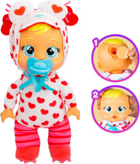 Cry Babies Tiny Cuddles Monster Momo, Plüsch-Baby-Puppe, Tiny Cuddles z spersonalizowaną piżamą Monsters, dla każdego dziecka w wieku od 18 lat do roku 18