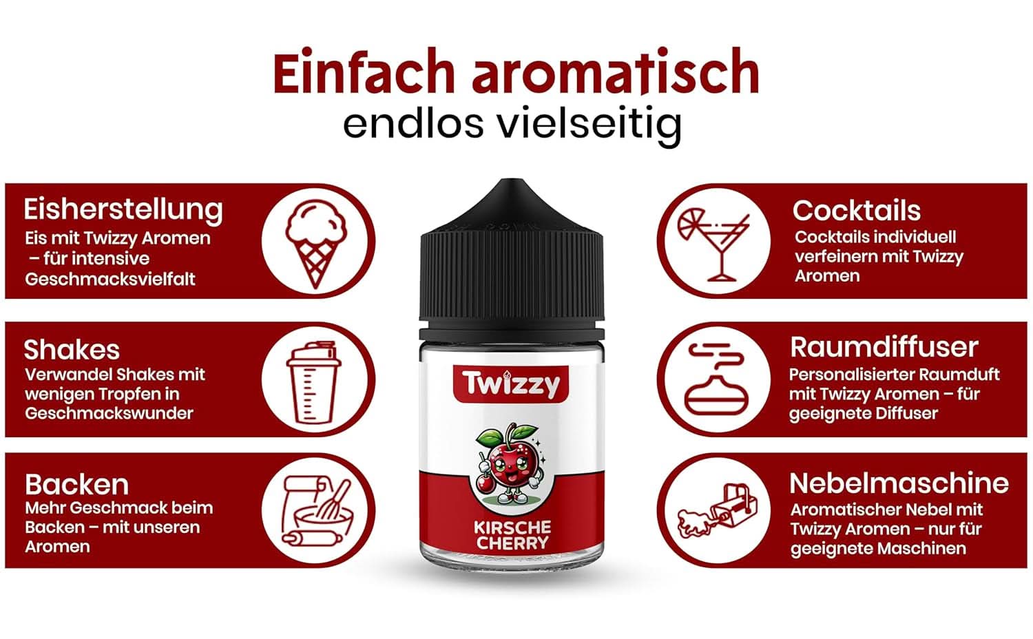 Aromat spożywczy Twizzy Wiśniowy - 60 ml - Intensywny smak - Idealny do wypieków Aromas Naty Shop