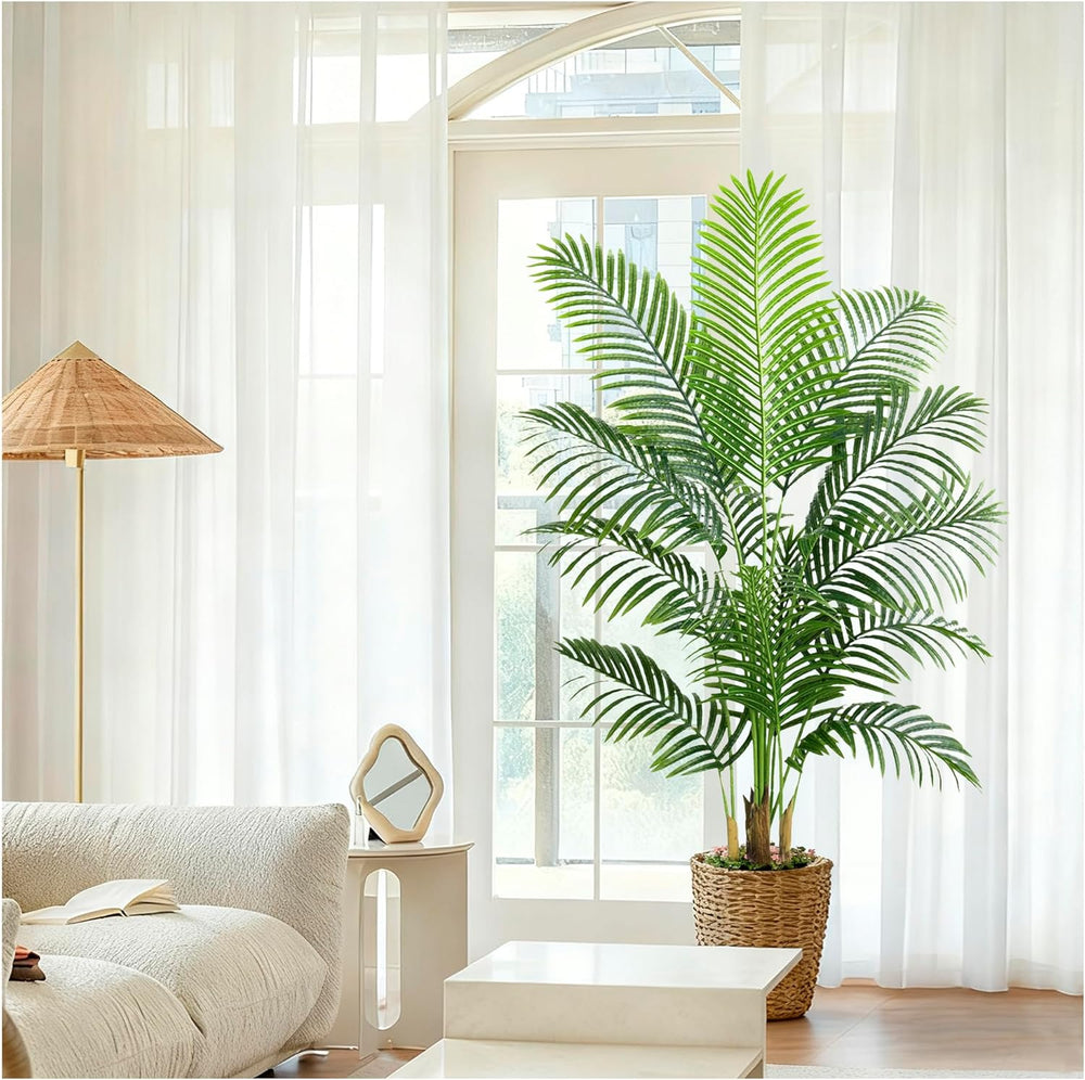 Künstliche Gefälschte Palme 180CM Tropische Bäume Im Topf Mit 18 Stämmen Und Echter Rinde Design Areca Boden Pflanze Gefälschte Palme Pflanze Für Indoor Outdoor Home Decor