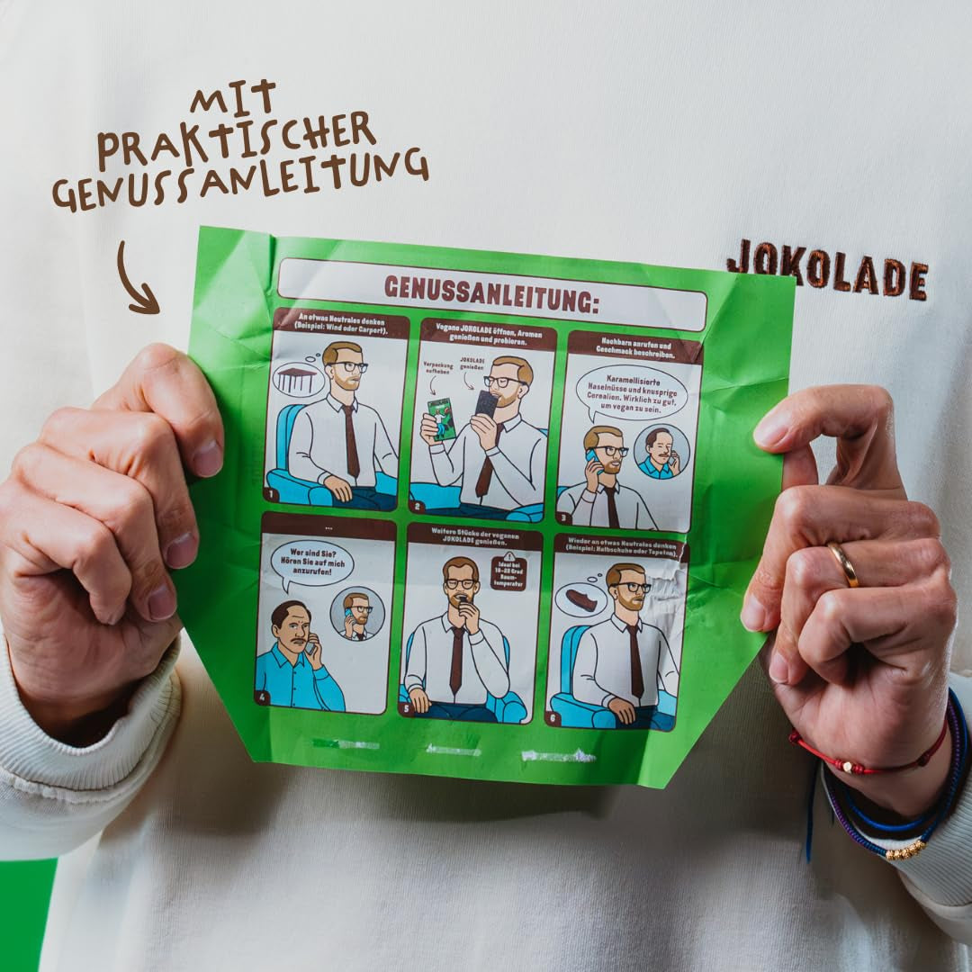 JOKOLADE 12 batonów x 140g Opakowanie ekonomiczne | Z karmelizowanymi orzeszkami ziemnymi i chrupiącymi płatkami zbożowymi | Wegańskie i bez kakao