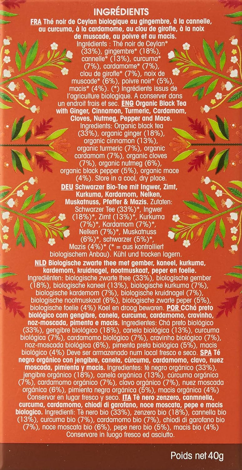 ETS - Ceai negru Chai, Naturland BIO, 20 pliculețe de ceai (pachet cu 2)