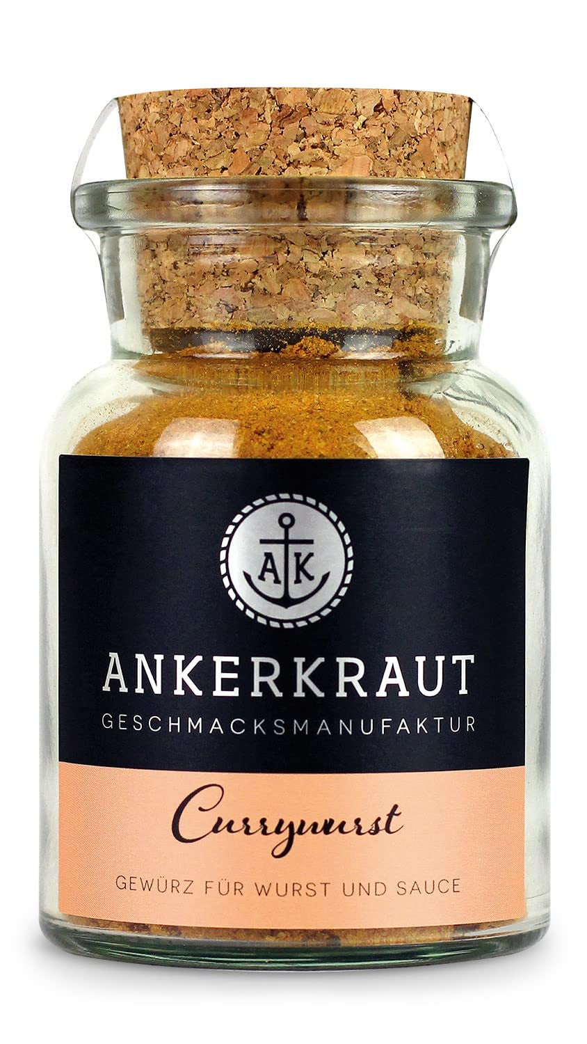 Ankerkraut Currywurst, 90 g w szkle korkowym, Gewürzmischung zum Anmischen selbstgemachter Currywurst-Sauce lub jako dodatek