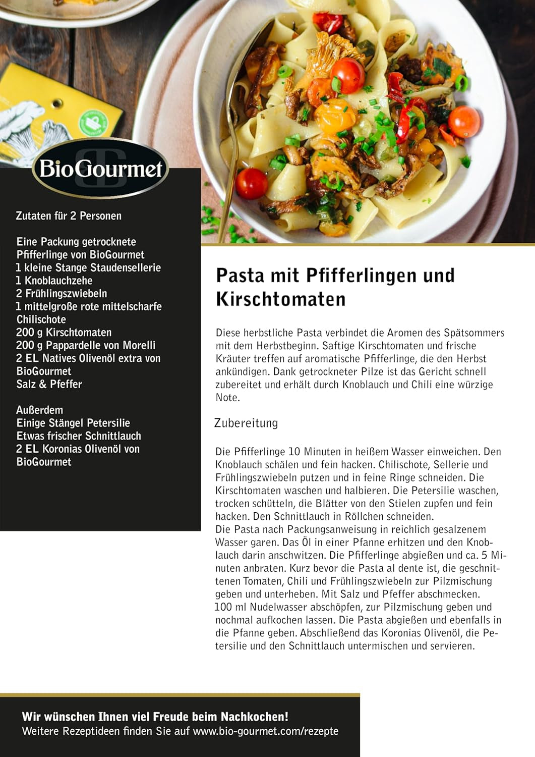 BioGourmet Pappardelle z kiełkami pszenicy - Organiczny szeroki makaron do gulaszu i sosów - z dodatkowymi składnikami odżywczymi | 500 g Organiczne i wegańskie
