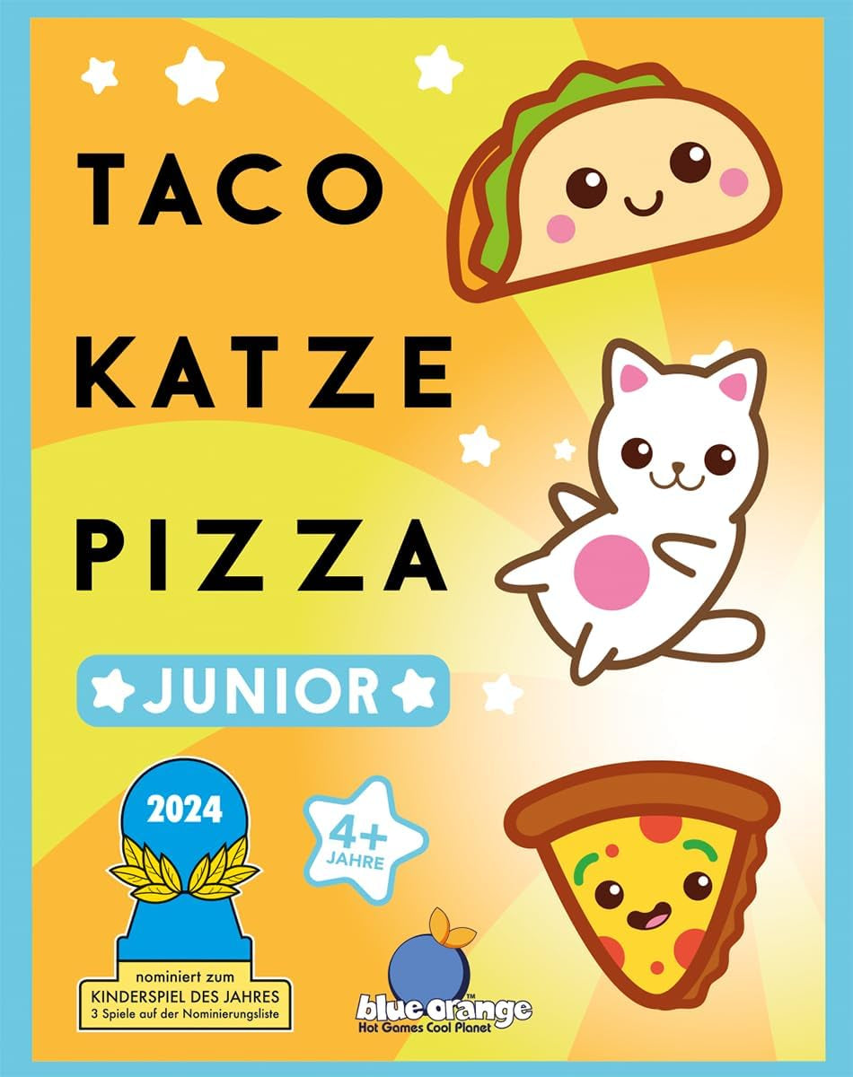 Blue Orange, Taco Cat Pizza Junior, gra dla dzieci, gra karciana, nominacja do gry dla dzieci roku 2024, 2-6 graczy, wiek 4+, 5 minut, niemiecki