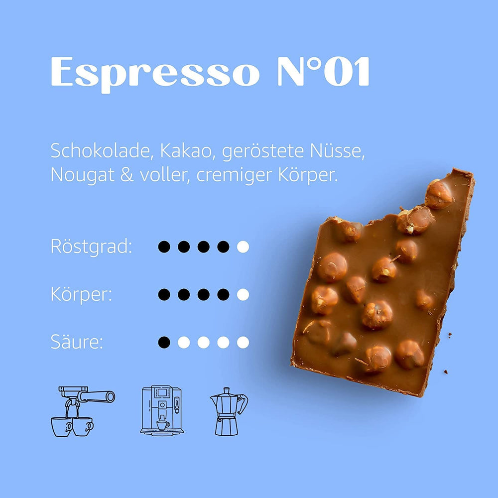 Espresso nr. 1 de la coffee858 - 1 boabă întreagă de cafea - amestec premium de 70% Arabica și 30% Robusta - (1000g)