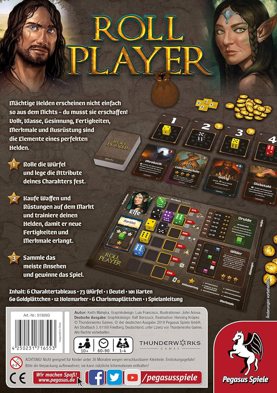 Pegasus Spiele 51305G - Odtwarzacz Roll (edycja niemiecka), kolorowy