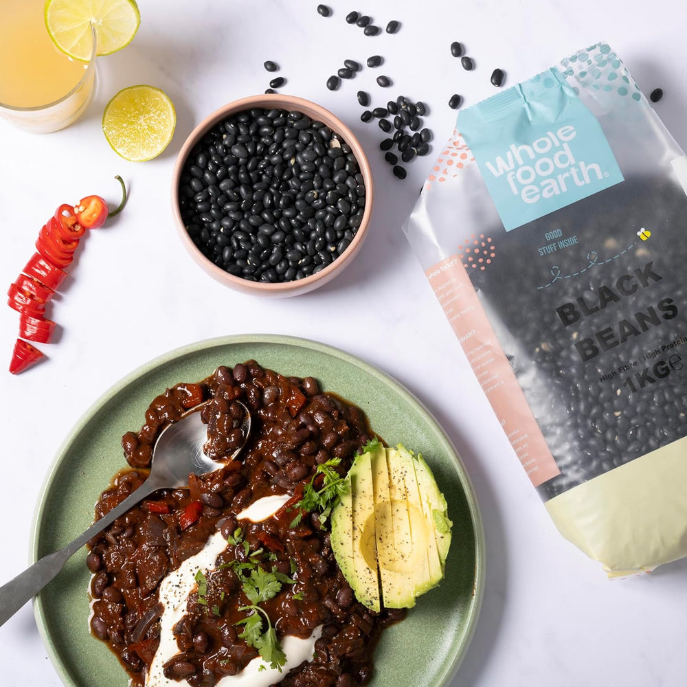 Czarna fasola Pełnoziarnista Ziemia 1 kg bez GMO Naturalna wysoka zawartość błonnika i białka