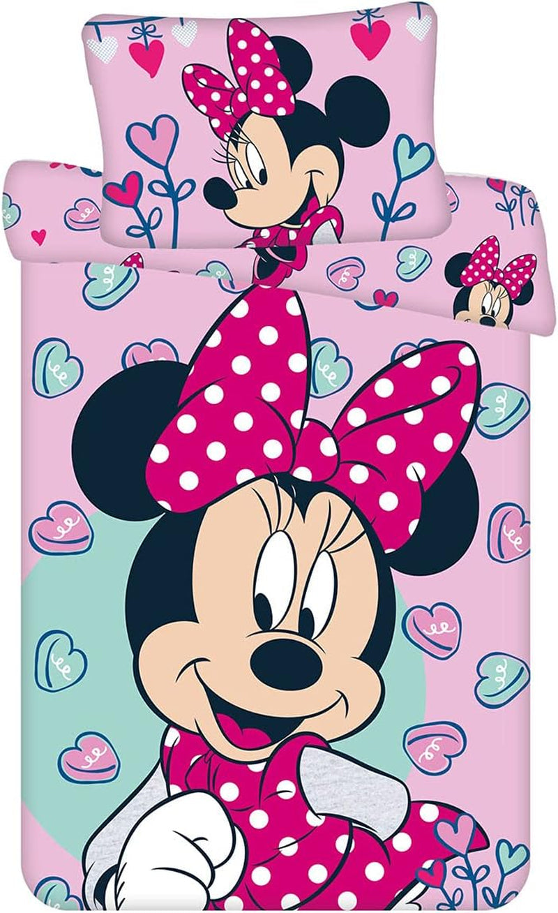 Pościel Disney, Minnie Mouse Pink Baby, 100% bawełna z zamkiem błyskawicznym Pościel - Children Naty Shop Domyślny tytuł