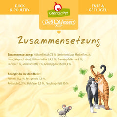 GranataPet DeliCatessen Huhn PUR, Nassfutter für Katzen, Futter ohne Getreide & ohne Zuckerzusätze, Katzenfutter mit hohem Fleischanteil & hochwertigen Ölen, 6 x 400 g