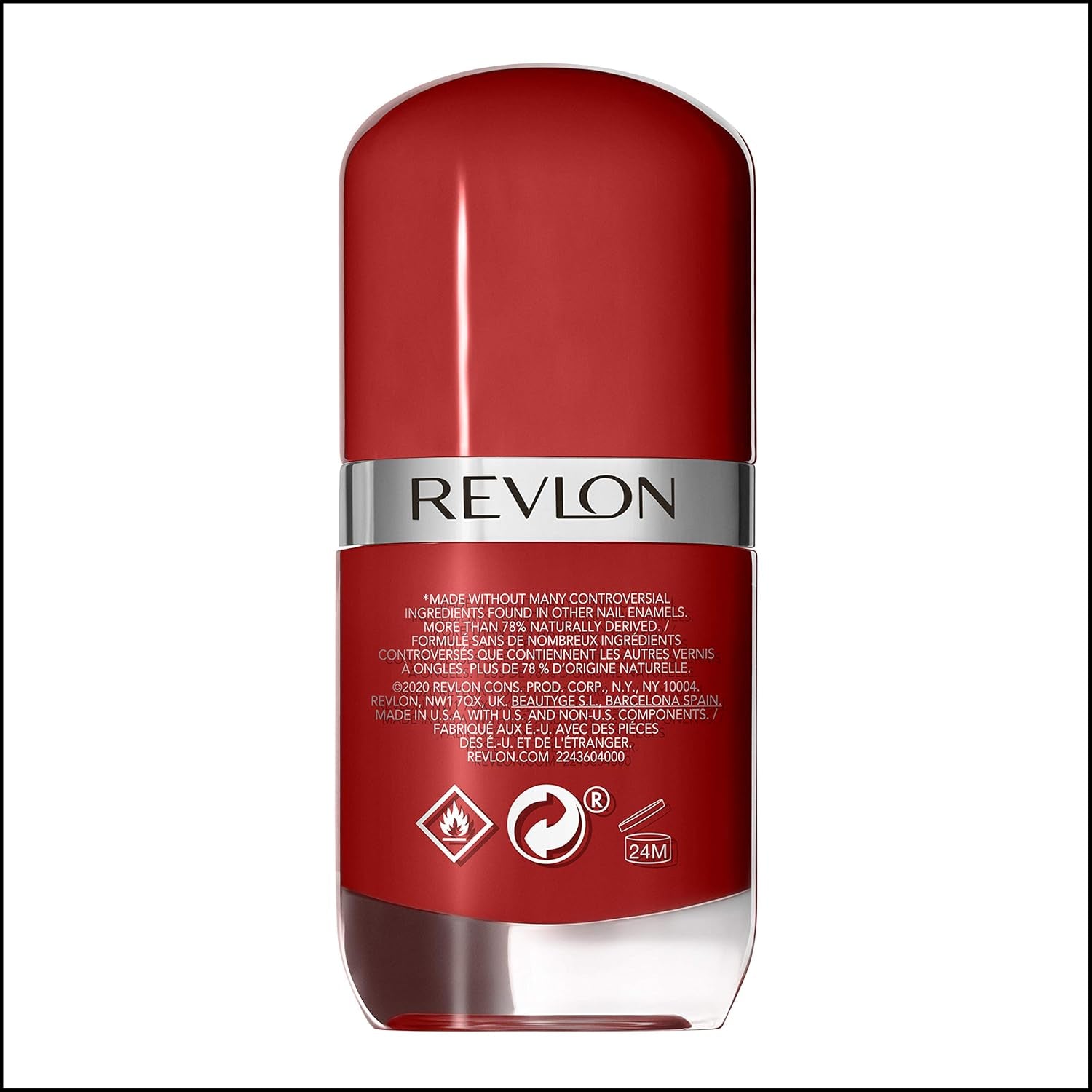 Lakier do paznokci Revlon Ultra HD Snap, długotrwała formuła wegańska, szybkoschnący i pełne krycie w jednej warstwie, kolor (8 ml), czerwono-czarny (014), unisex