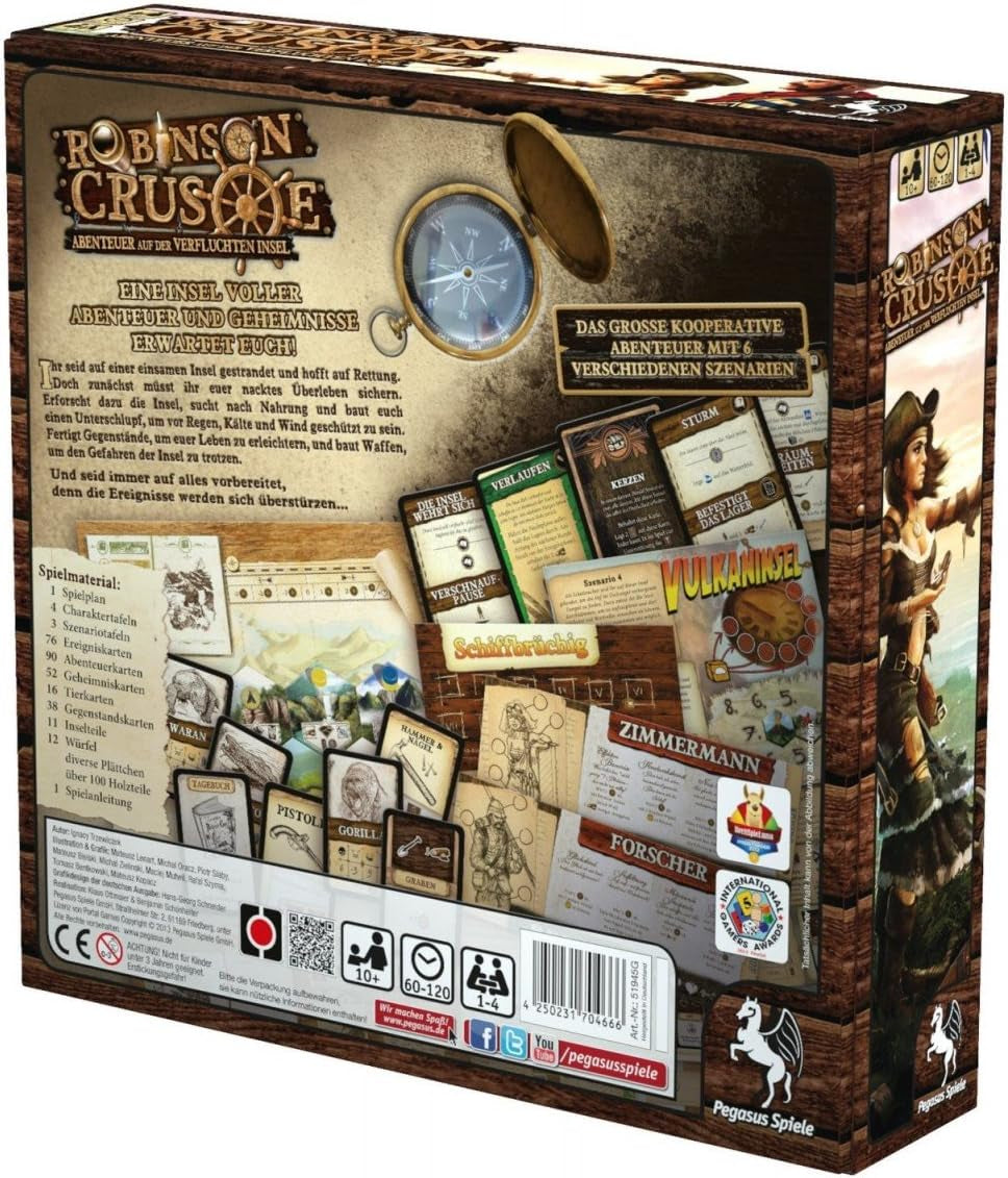 Pegasus Spiele 51945G - Robinson Crusoe, dla 1-4 graczy