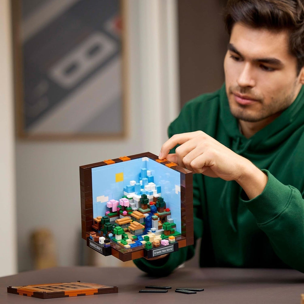 LEGO Minecraft Zestaw do budowania Stół warsztatowy 8 figurek Zestaw do gier wideo, w tym Steve Alex Stworzenia i biomy Model z okazji 15. rocznicy Pomysł na prezent dla dorosłych Mężczyźni Kobiety 21265 Zestawy do budowania Szukaj sklepu LEGO