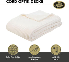 Dywan do salonu Gözze o aksamitnym wyglądzie, 150 x 200 cm, biała wełna, 40067-00-150200 Łóżka i koce Besuche den GÃ¶zze-Store