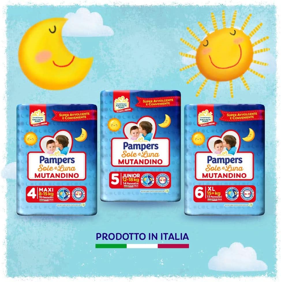 Pampers Sun And Moon Pampers Junior mărimea 5, 12-18 kg, 84 scutece Mama si Copilul Naty Shop