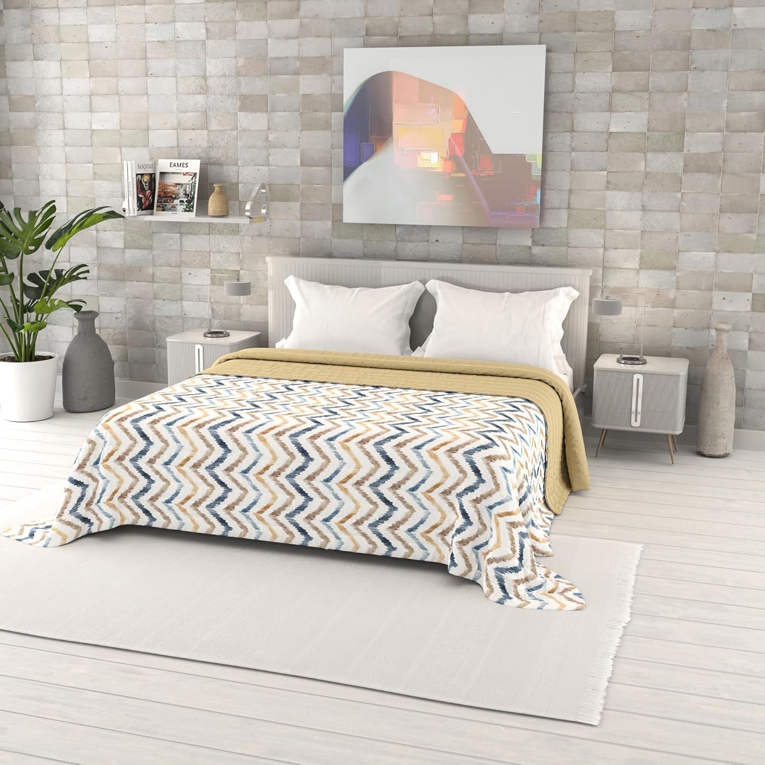 Cuvertură de vară imprimată Fantasy, umplutură din poliester, Petali, 260X270Cm