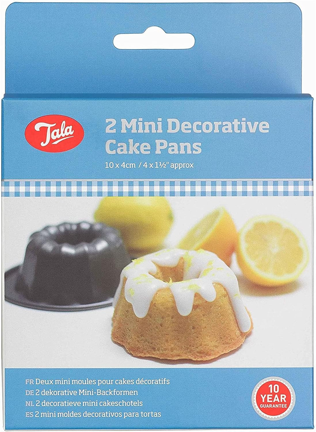 Tala Mini-Kuchenformen, Dekorativ, Antihaftend, Gugelhupf-Form, Gleichmäßige Hitzverteilung, Gerillte Form, Karbonstahl, Breite, Flache Griffe, Spülmaschinen Und Gefrierschrankfest, 2 Stück Formy i blachy do pieczenia Naty Shop Mini-Dekoration