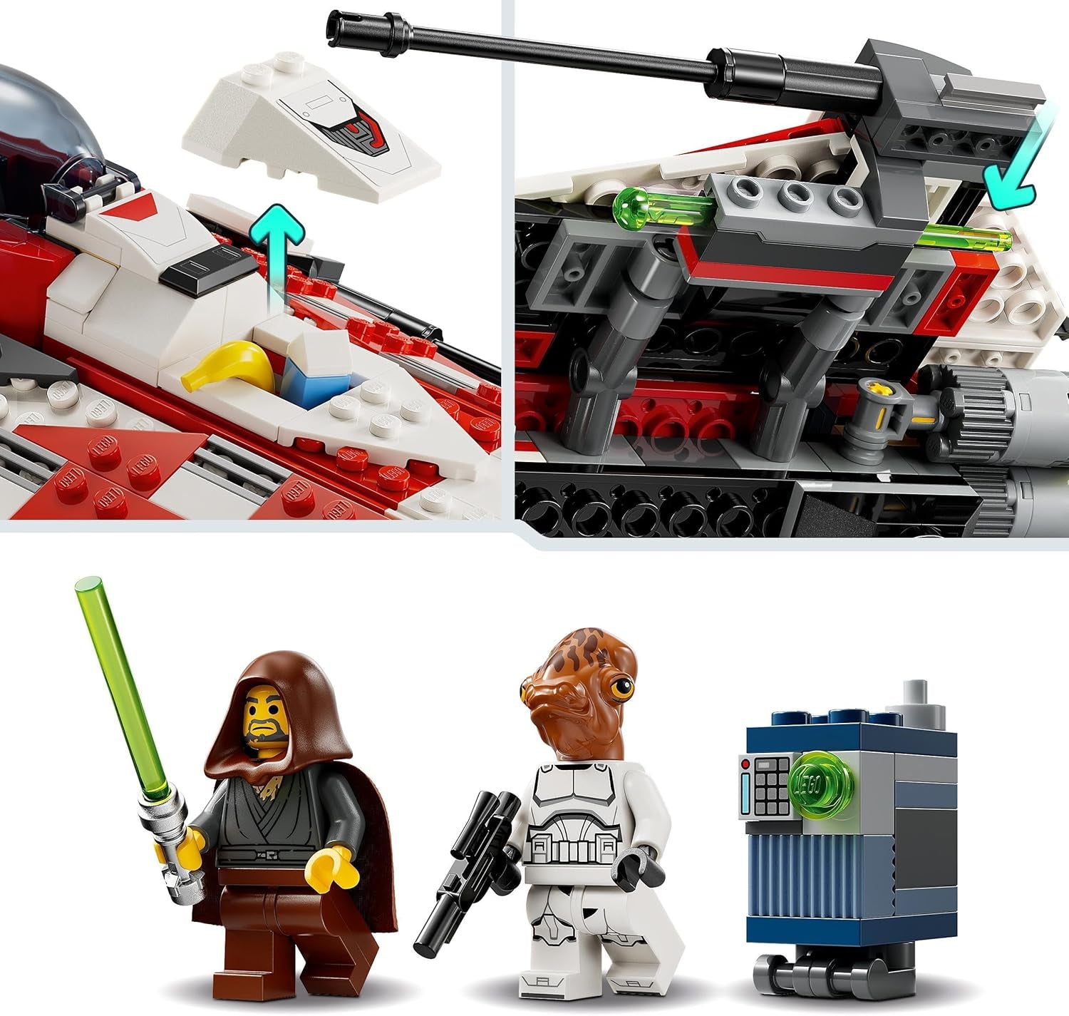 LEGO Star Wars Jedi Bob's Starfighter Zabawka do budowania Statek kosmiczny Klocki zabawkowe Popularne postacie Prezent urodzinowy dla chłopców Dziewczęta i wszyscy fani powyżej 8 lat 75388 Zestawy do budowania Beuche den LEGO-Store