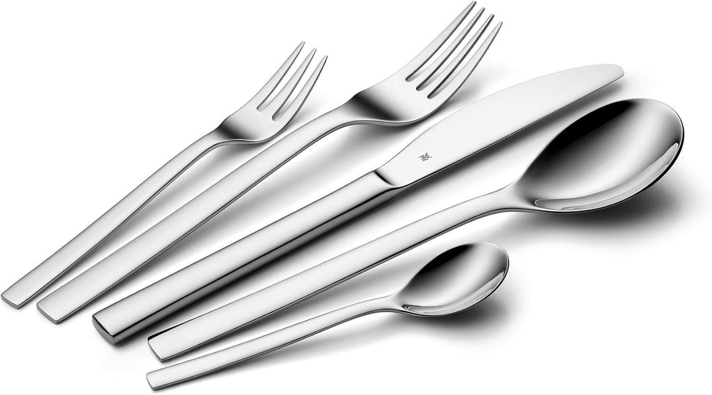 WMF Atria Besteck Set 12 Personen, Essbesteck 60 Teilig, Monobloc-Messer, Cromargan Edelstahl Poliert, Spülmaschinenfest Bucatarie Naty Shop