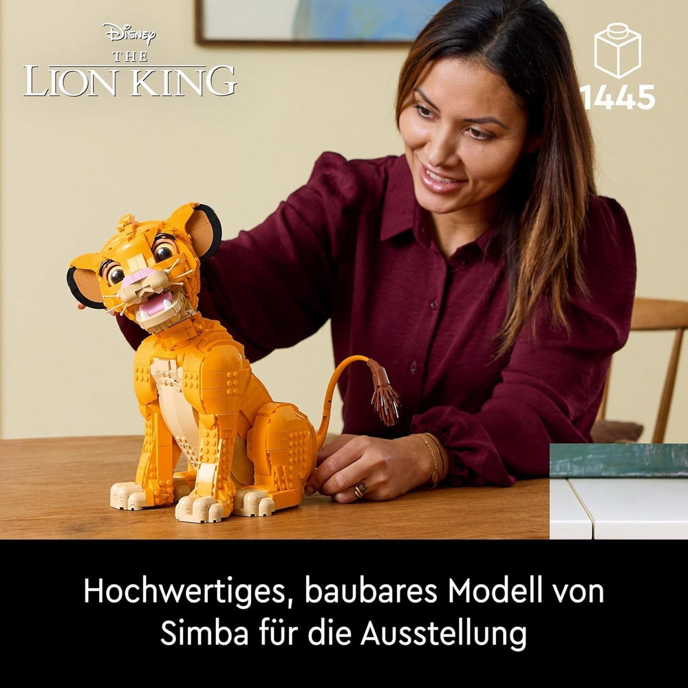 Lego — Disney Simba, młody król lew, zabawka do budowania do kolekcji z kreatywnymi figurkami zwierząt, relaksujące zajęcia dla dorosłych, pomysł na prezent dla kobiet 43247 Zestawy do budowania Besuche den LEGO-Store