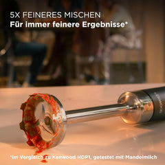 Kenwood Triblade XL Pro Stabmixer HBM80.322BK, 1200W, Zmienna prędkość, Edelstahl(Pürierfuß), Schneebesen, Emulgieraufsatz, 500Ml Zerkleiner, 700 i 250Ml Becher, Spülmaschinenfeste Teile Bucatarie Naty Shop