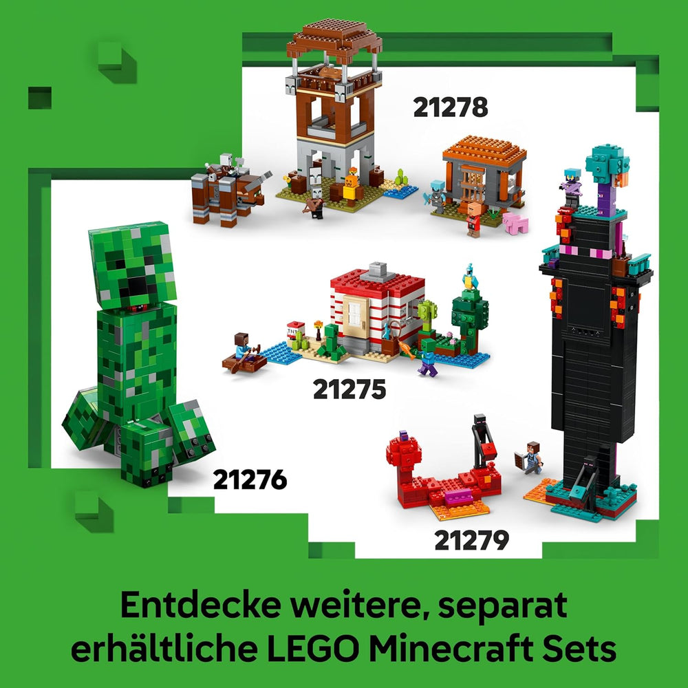 LEGO Minecraft Die Spitzhackenmine - Interaktywna gra dla dzieci - Alex, Minenarbeiter i Stray Spinnenreiter Figurki - Sammelbares Gamer Geschenk für Jungen & Mädchen ab 8 Jahren - 21277