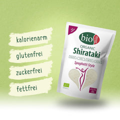 Bioasia Bio Shirataki Spaghetti – Nudeln aus aus Bio-Konjakmehl – ​​​​Mit niedrigem Kaloriengehalt – Zucker-, fett- i glutenfrei (1 x 270 g)