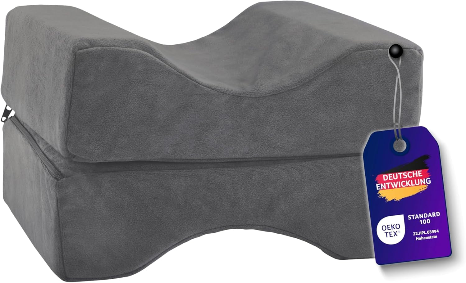 Pernă ortopedică pentru spate/lombare Traumnacht cu miez din spumă vâscoelastică și husă din microfleece prietenoasă cu pielea, certificată Öko-Tex, produsă conform standardelor germane de calitate