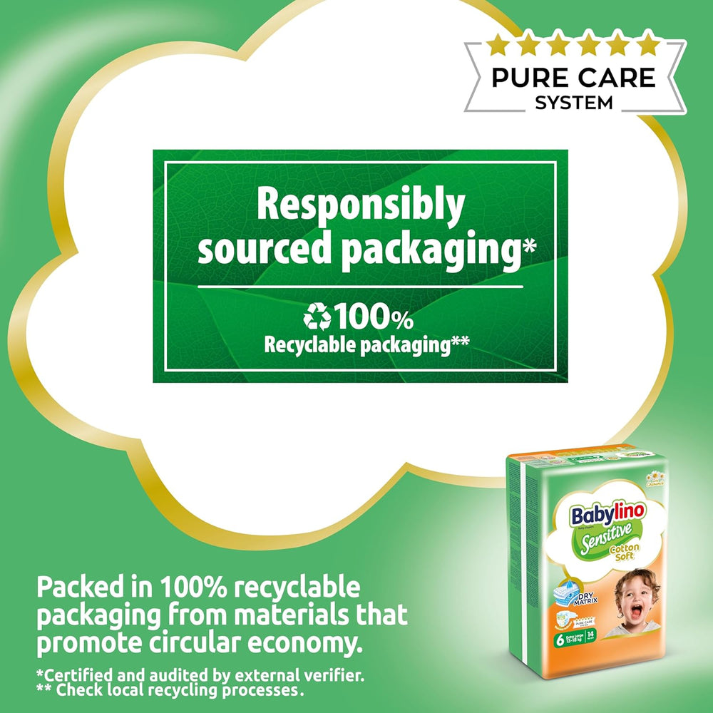 Pieluszki dla wrażliwych dzieci, rozmiar 6, bardzo duże (13-18 kg), 114 pieluszek