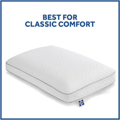 Pernă Sealy Essentials din spumă cu memorie, standard, albă, 2 bucăți Perne standard Naty Shop