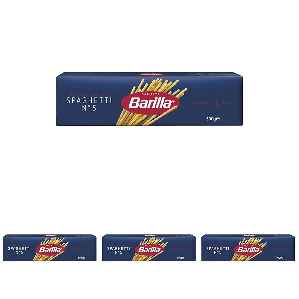 Barilla Pasta Klassische Spaghetti n.5 aus wysokiej jakości Hartweizen immer al dente, (1 x 500 g), geschmacklos