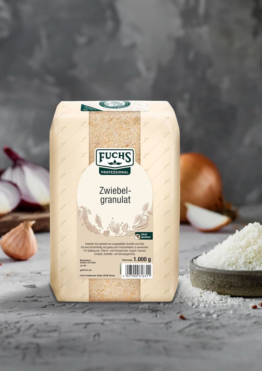 Fuchs Profesjonalny granulat cebulowy, 1 Kg Przyprawy Naty Shop