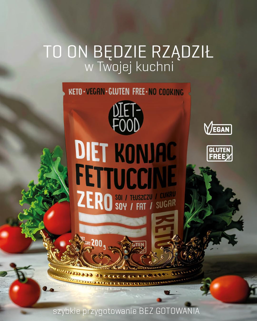 Makaron Shirataki DIET-FOOD Niskowęglowodanowy Niskokaloryczny Makaron Konjac Żywność wegańska Bez tłuszczu Bez soi Bezglutenowy Makaron dietetyczny rozpuszczalny w wodzie Niskokaloryczny 200 gramów