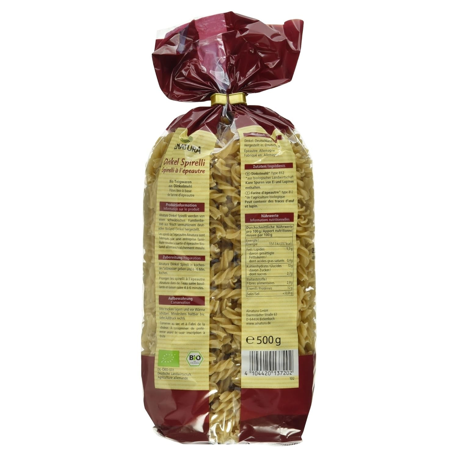 Organiczne spirale orkiszowe, 500g (opakowanie może się różnić)