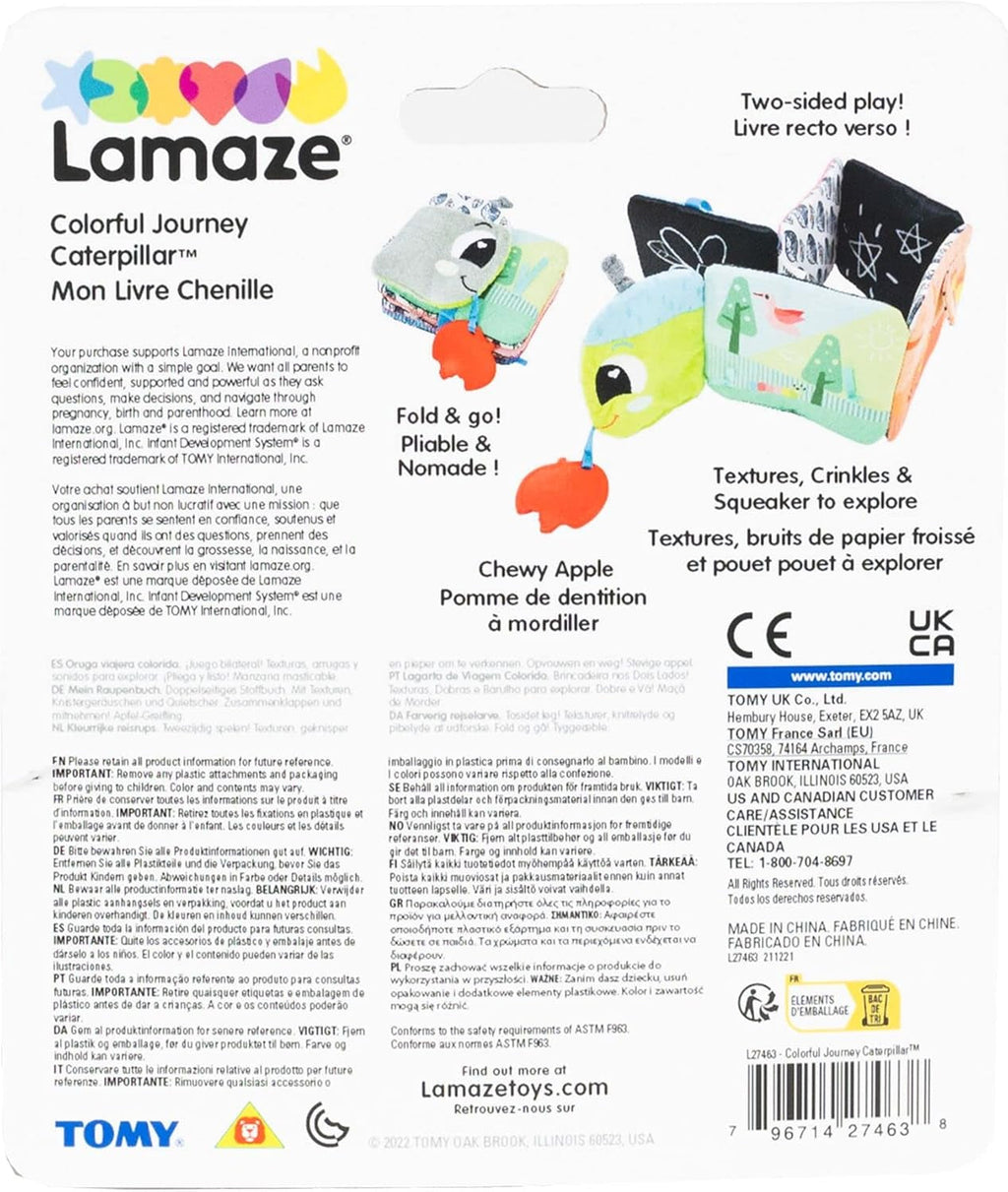 Lamaze Călătorie cu omizi colorate, jucărie pentru nou-născuți, jucărie senzorială pentru bebeluși cu culori și sunete, jucărie de dezvoltare pentru băieți și fete de la 6 luni, L27463 Jucarii Bebe Naty Shop