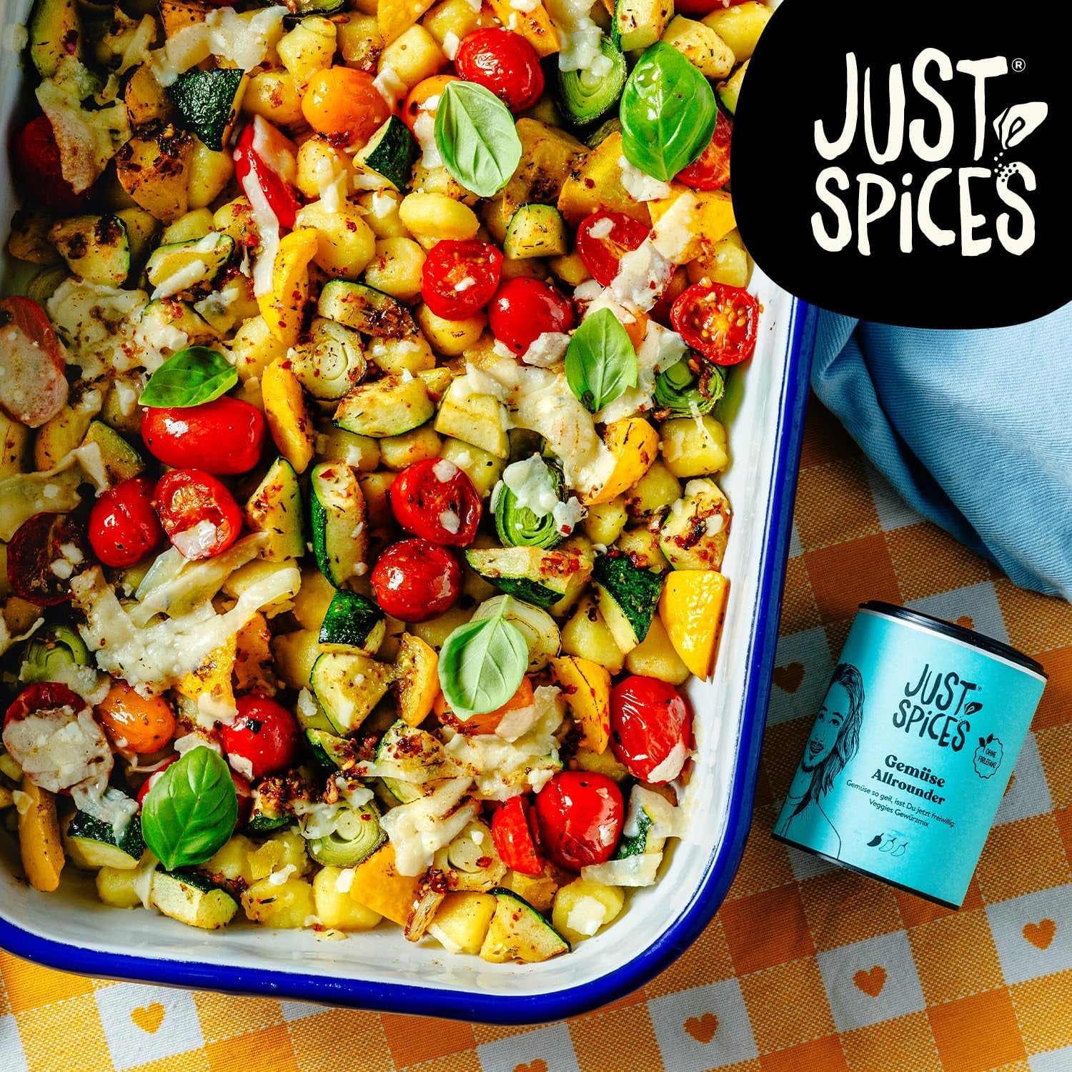 Just Spices Gemüse Allrounder I Jedes Gemüse von Aubergine bis Cukinia lecker würzen I Gewürzdose, 75 g
