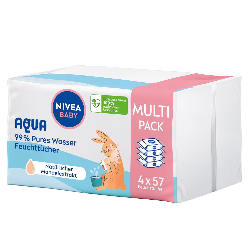 Chusteczki nawilżane NIVEA Baby Aqua 4x57 sztuk