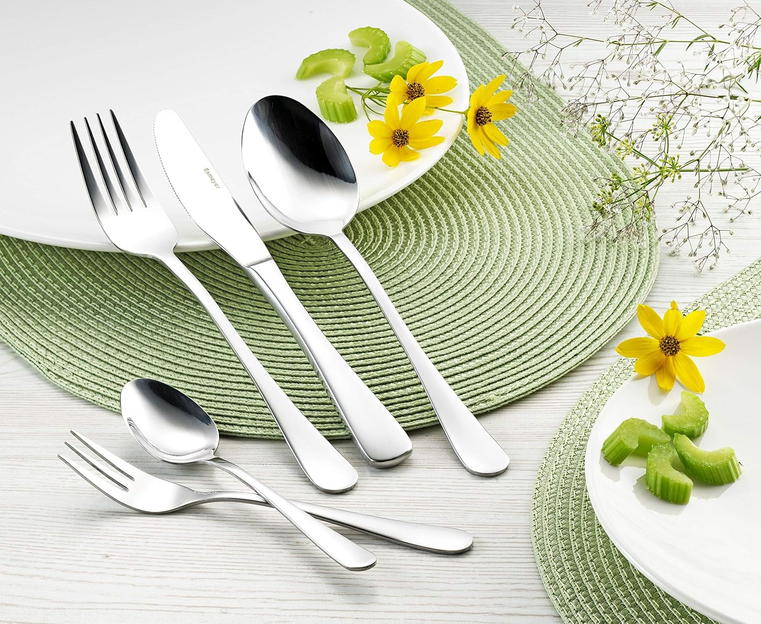 Zestaw sztućców Sylvia Wykonany ze stali nierdzewnej 18/0 Polerowanej 30 sztuk Kuchnia Naty Shop