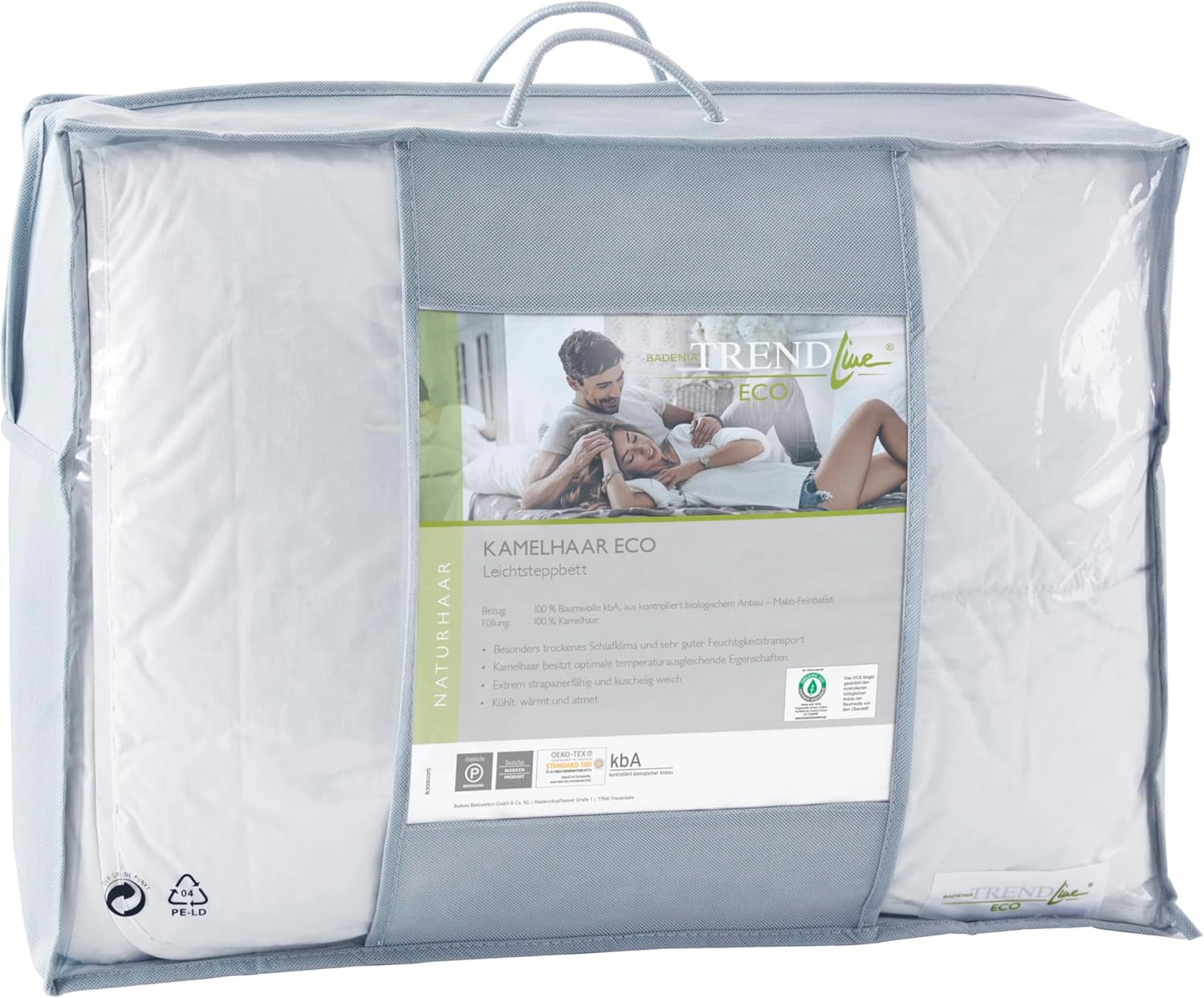 Badenia Trendline Eco Kołdra Camel Lekka 155 X 220 cm, biała, z certyfikatem Oeko-Tex, wyprodukowana zgodnie z niemiecką normą jakości Kołdry i kołdry Naty Shop