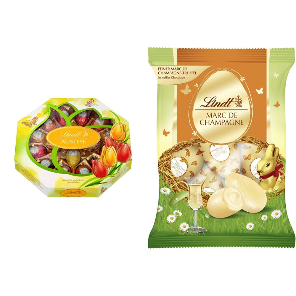 Czekoladowe Jajka | 288 g | 2 x Jajka Czubate i Trufle Czekoladowe | 3x90g | Najlepsze trufle Marc de Champagne w białej czekoladzie | Czekolada Wielkanocna | Prezent Czekoladowy